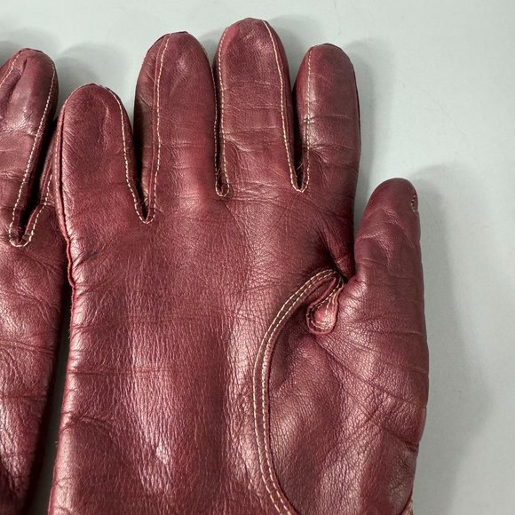 Vintage Coach Burgundy Soft Leather Gloves, Size 7 - Picture 4 of 13